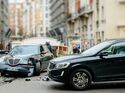  Car accident on PAris street between luxury limousine Lancia Th