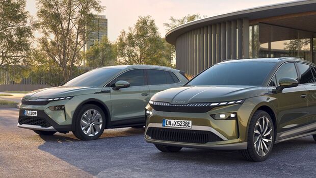 Škoda Enyaq und Elroq stehen für das neue Auto-Abo von Europcar, Škoda und Volkswagen Financial Services