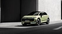Audi A2 in hellgrüner Lackierung aus schräger Frontansicht mit schmalen Leuchten und großflächiger Frontpartie.