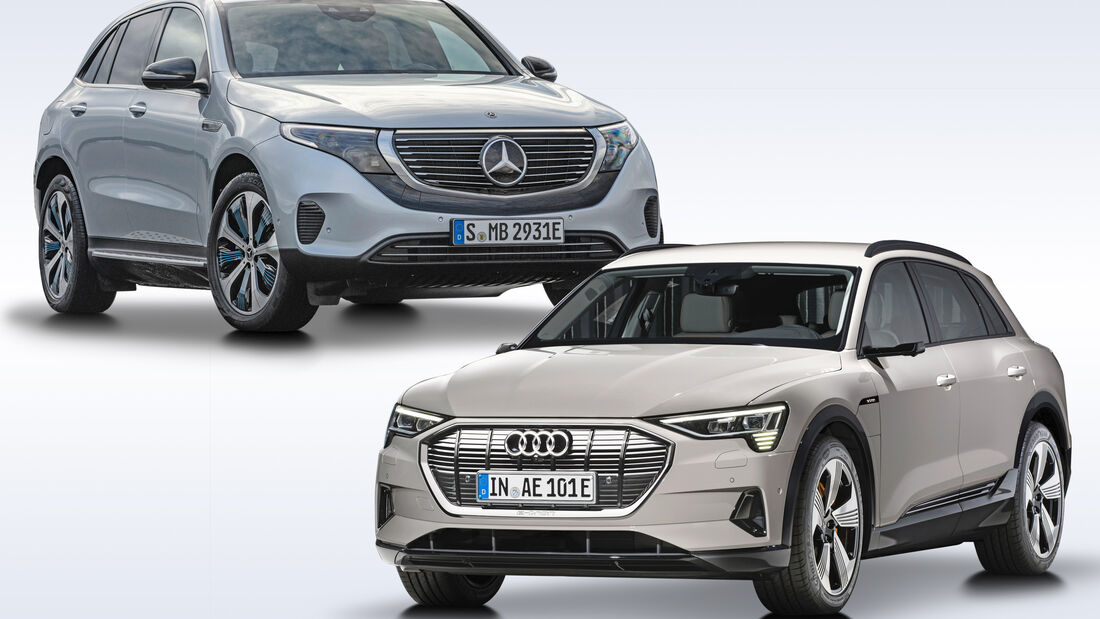 Audi E-tron 2019 und Mercedes EQC 2020
