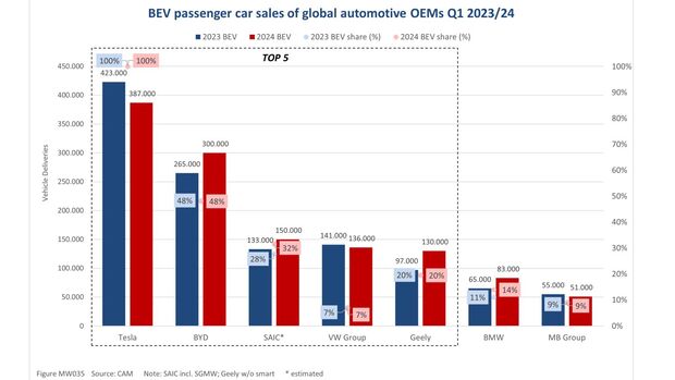 BEV passenger car sales 2024