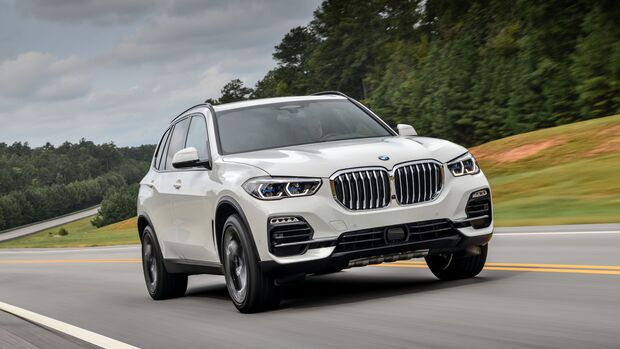 BMW X5, schräg, vorne, links, fahrend