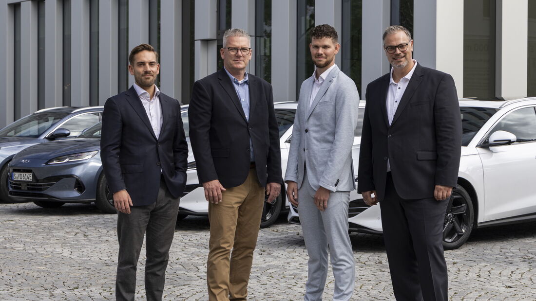 BYD stärkt Führungsteam in Deutschland: Christian Lochner als Key Account Manager Germany, Fabian Ulbrich als Leiter Product, Birk Pfennig als Leiter Retail Sales und Felix Böhrer als Director Operations.