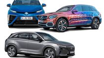 Brennstoffzellenautos mercedes glc f-cell, toyota mirai, hyundai nexo