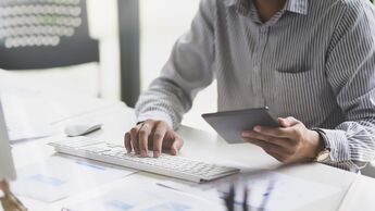 Büro, schreibtisch, mitarbeiter, computer, manager