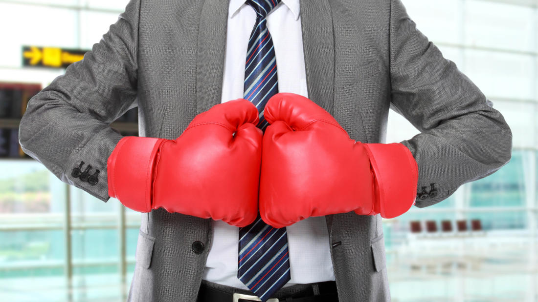 Businessman, boxhandschuhe, berufsbild fuhrparkmanager