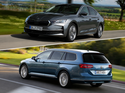 Collage mit Skoda Octavia und VW Passat als Vergleich der Top-Modelle im Flottenmarkt 2026 und 2021.
