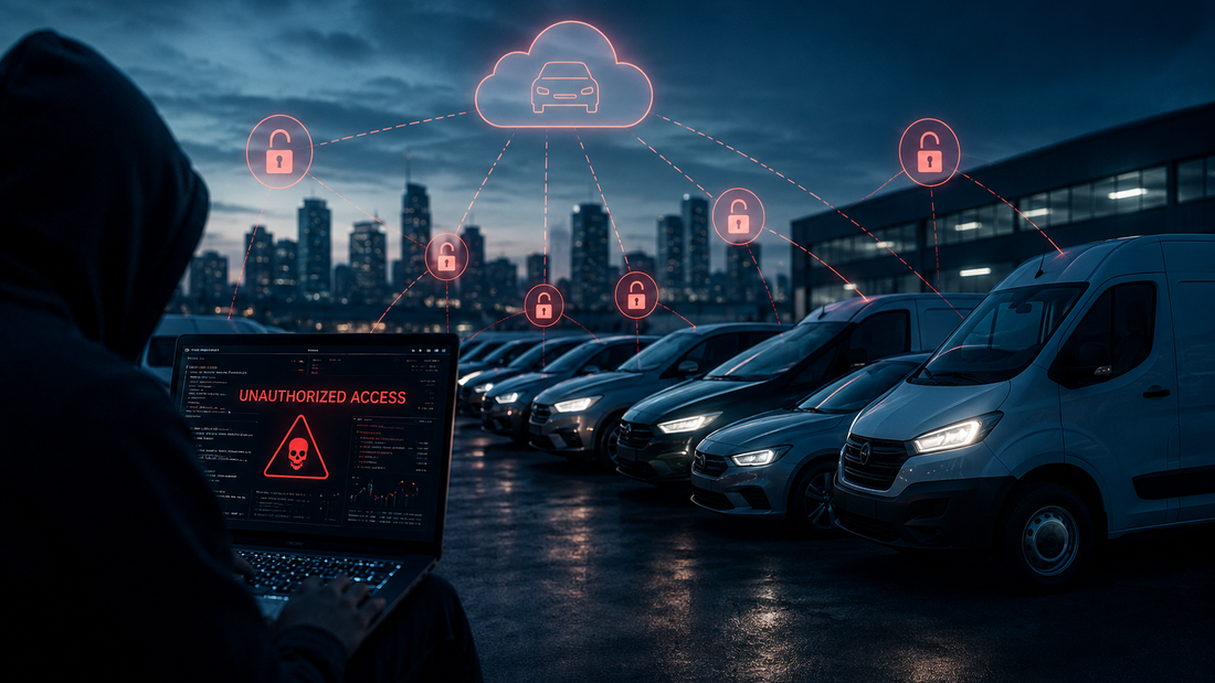 Cyberangriff auf eine vernetzte Firmenflotte mit zahlreichen digital verbundenen Fahrzeugen