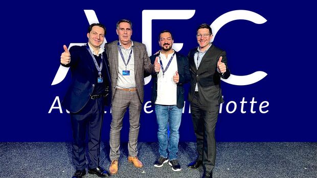 Die Beteiligten (con links): Daniele Baldino, Olaf Nauersnigg (beide AFC), Harun Coşkun (FIASCO), Oliver Voss (AFC)