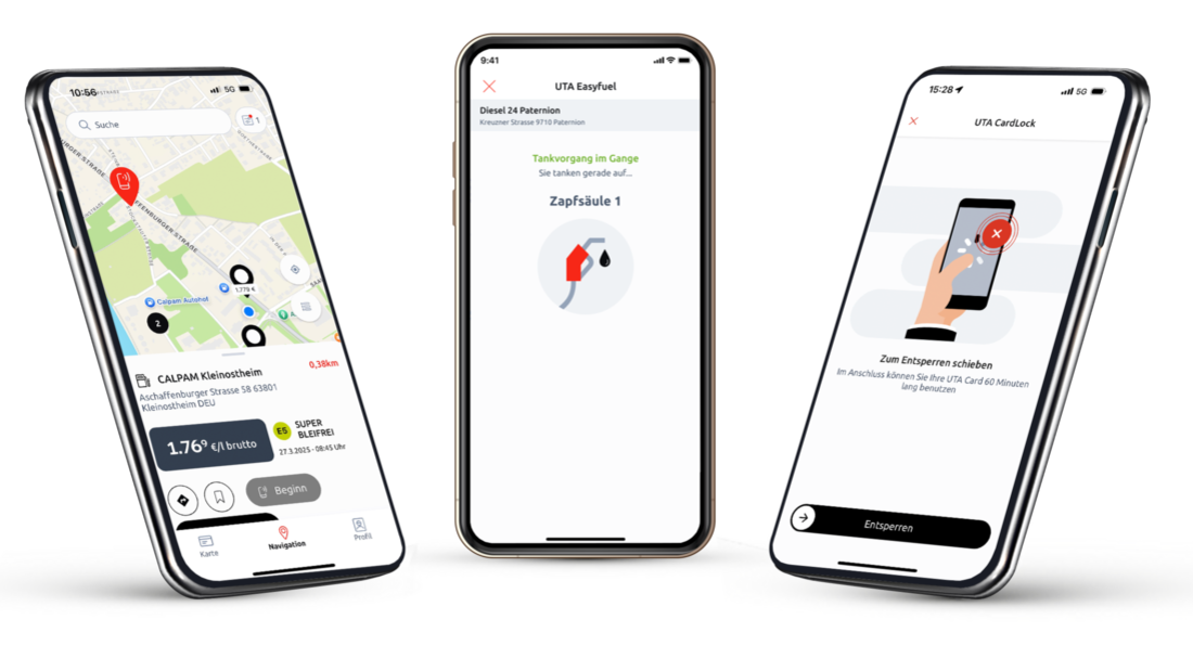 Die neue App UTA Edenred Drive vereint digitale Tankkarte, Stationssuche und Kartensicherheit in einer Lösung.