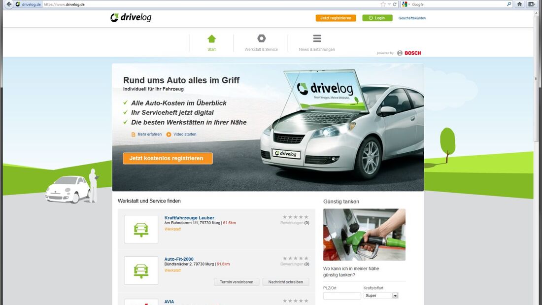 Drivelog, Bosch, Screenshot