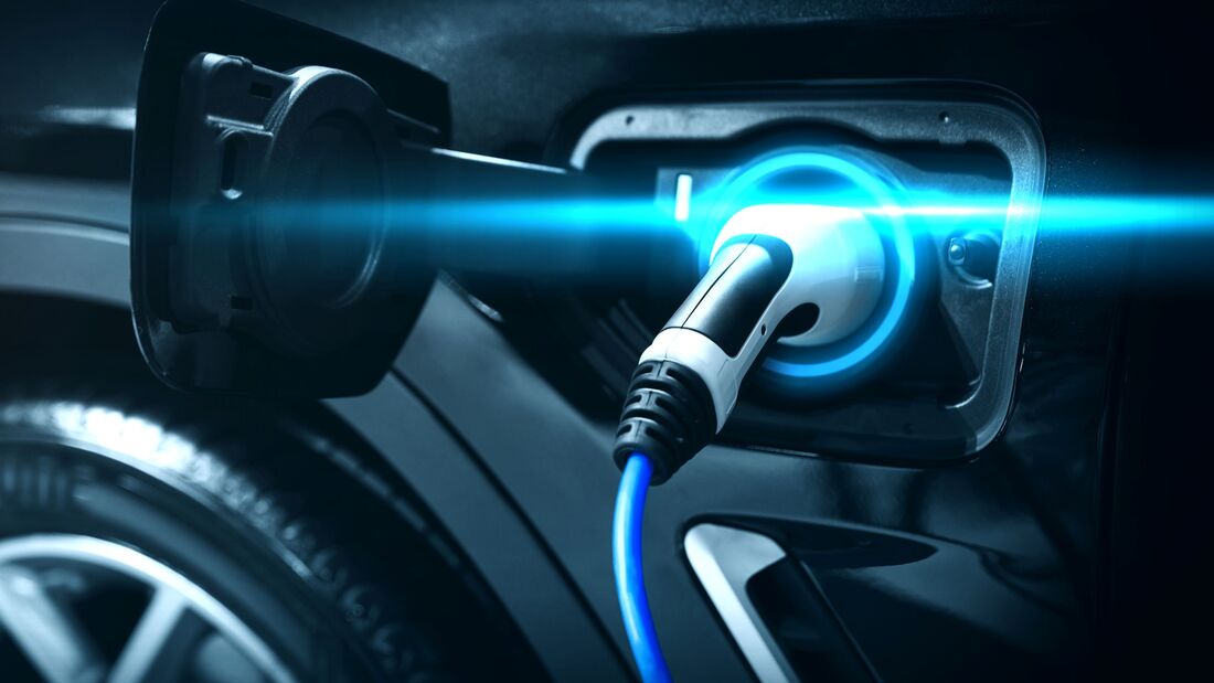 EV charging station for electric car in concept of green energy and eco power