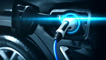 EV charging station for electric car in concept of green energy and eco power