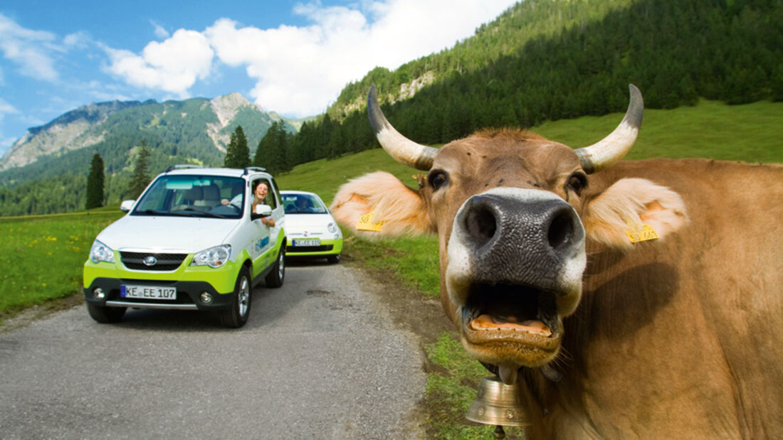 Elektroautos Flottenprojekte, Elektro-Showcars, Feldversuche, Allgäu