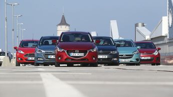 Ford Fiesta, Hyundai i20, Kia Rio, Mazda 2, Opel Corsa, Skoda Fabia