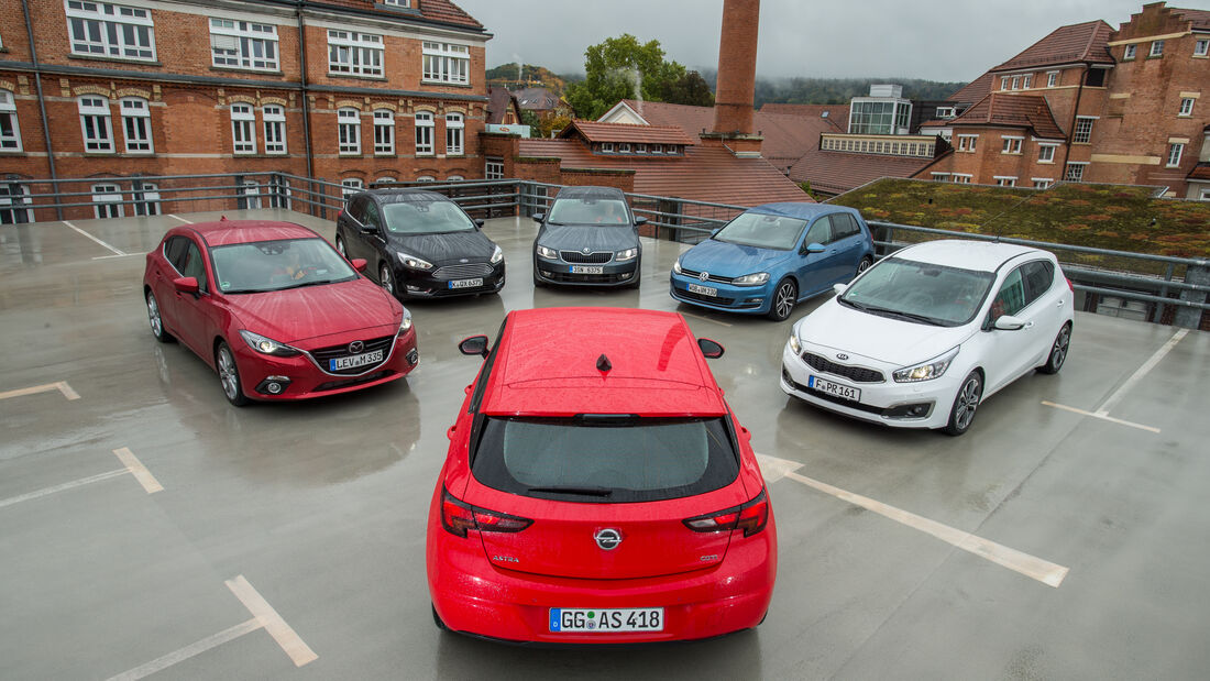 Ford Focus, Kia Cee'd, Mazda 3, Opel Astra, Skoda Octavia, VW Golf