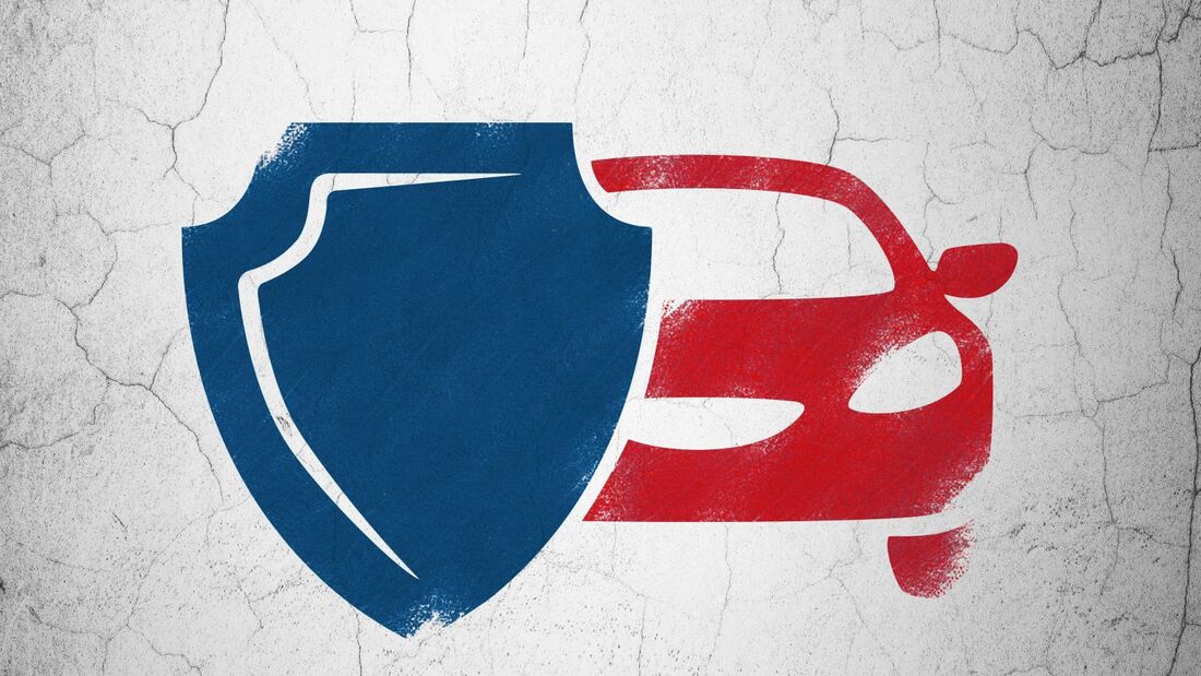 Insurance concept: Car And Shield on wall background