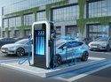 Ladestation, firmenparkplatz, bidirektionales laden, dienstwagen