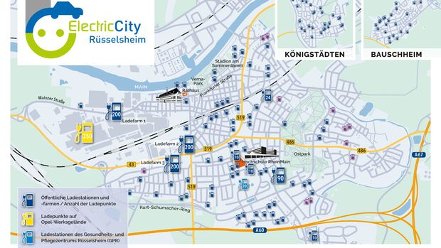 Ladestationen, Rüsselsheim, Electric City