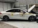 Mercedes-Benz CLA nach einem Euro-NCAP-Crashtest im Prüfzentrum zur Bewertung von Struktur und Insassenschutz.