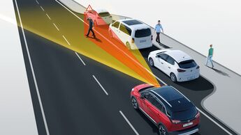 Opel Crossland 2021 Facelift, Assistenzsysteme, assistent, fahrerassistenz, fußgänger, notbremsassistent, notbremsung,