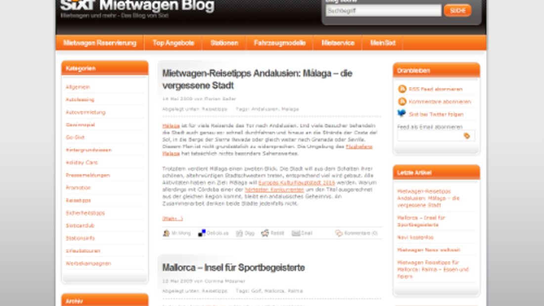 Sixt überarbeitet Weblog