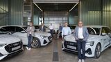 Team der Hager Group mit Audi e-tron im Feldtest zum bidirektionalen Laden