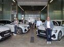 Team der Hager Group mit Audi e-tron im Feldtest zum bidirektionalen Laden