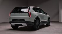Volvo EX60 Elektro-SUV in Heckansicht mit vertikalen LED-Rückleuchten
