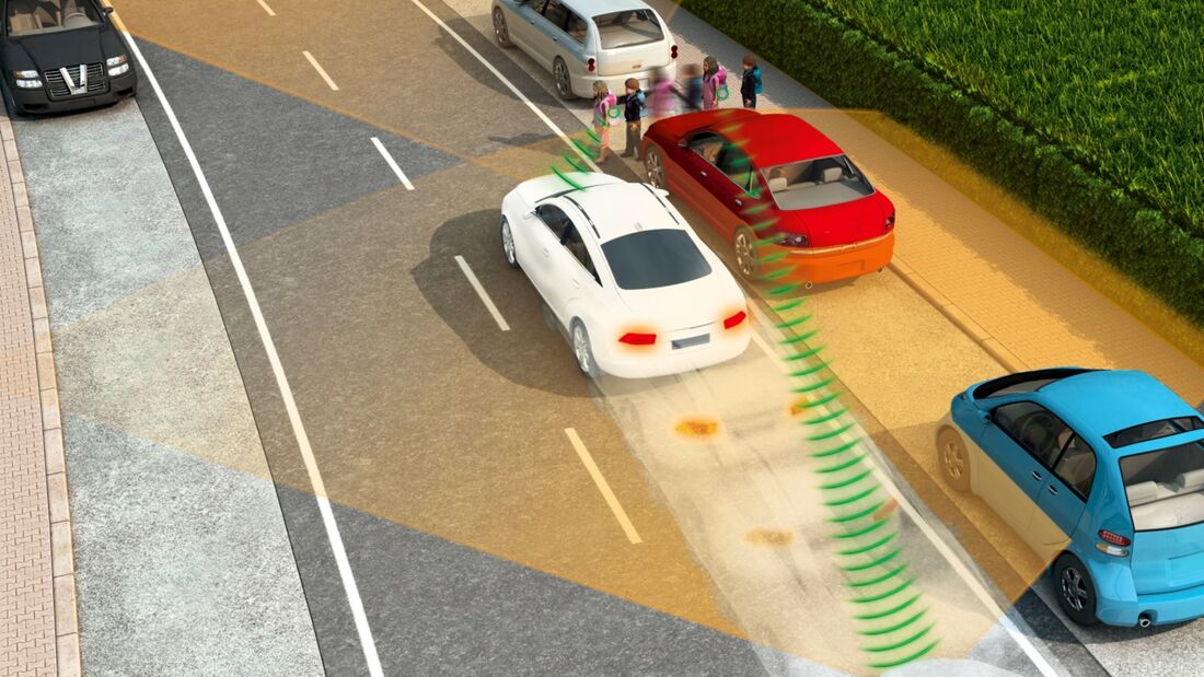 Handysignal warnt nahende Autos
