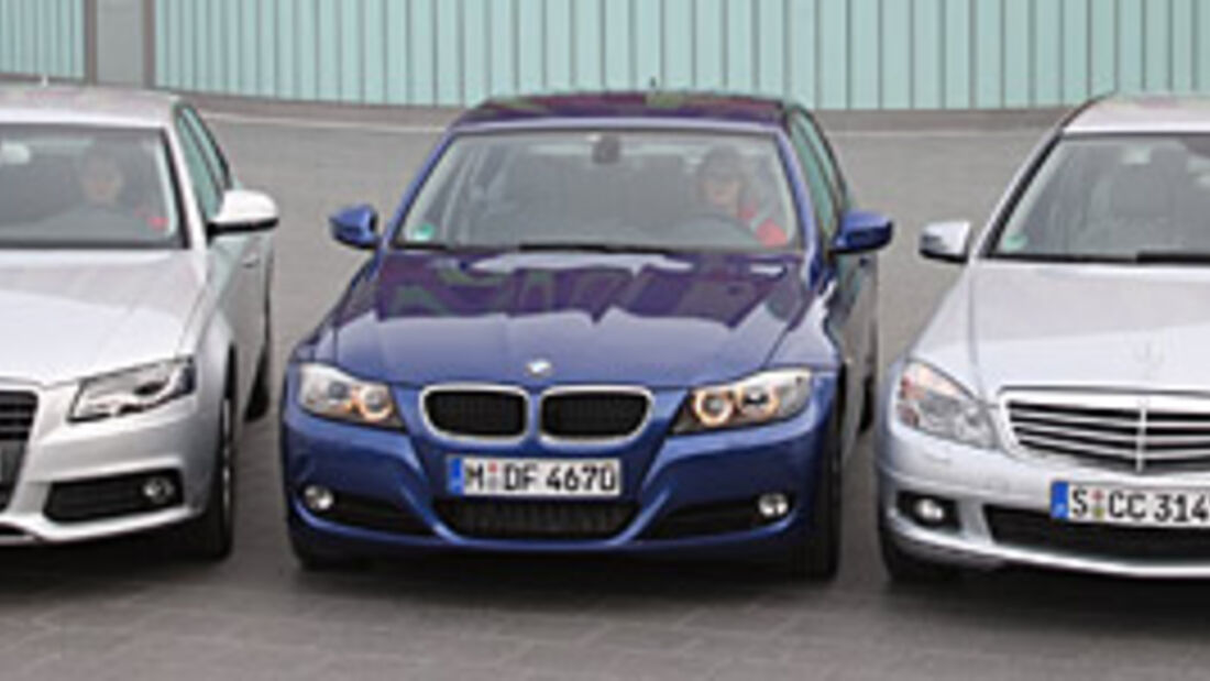 Audi A4 2.0 TDI, BMW 318d und Mercedes C 200 CDI treten an