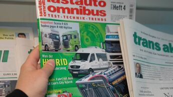 lastauto omnibus frisch am Kiosk